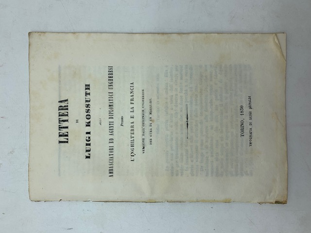 Lettera di Luigi Kossuth agli ambasciatori ed agenti diplomatici ungheresi presso l'Inghilterra e la Francia